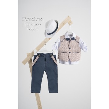  Piccolino Βαπτιστικό κοστούμι Francisco σε χρώμα Cobalt